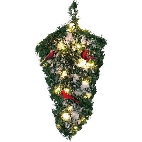 Sapin de Noël suspendu illuminé au plafond, petit sapin décoratif pour les fêtes de fin d'année, idéal pour les citadins (1/5)