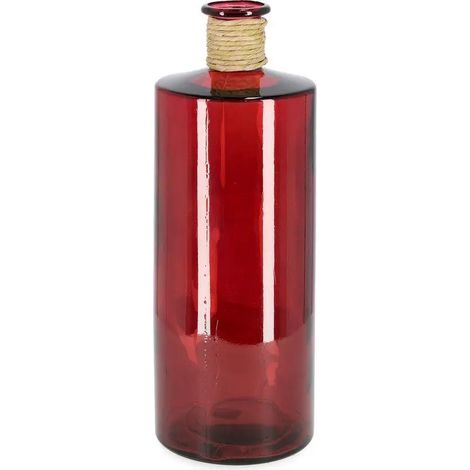Bouteille décorative en verre rouge H40 cm (1/2)