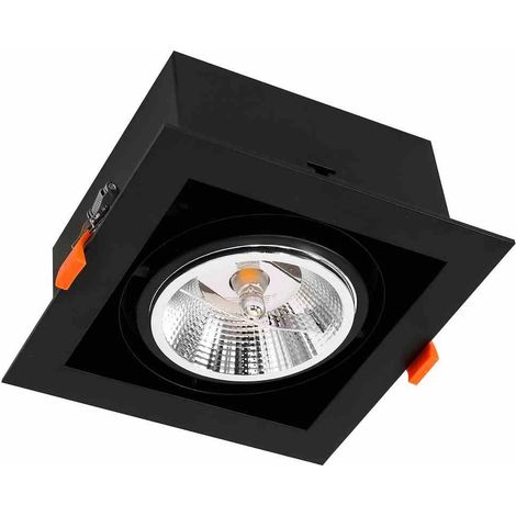 Apparecchio di illuminazione da incasso Plaza 1xGU10 AR111 Nero (1/5)