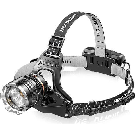 Rechargeable LED Headlamp, Super Bright 50000 Lumens 6 LED Modes, Sensor and Red Light, USB Rechargeable 5200 mAh, IPX6 Waterproof Lightweight Adjustable Mini Head Torch (1/5)
