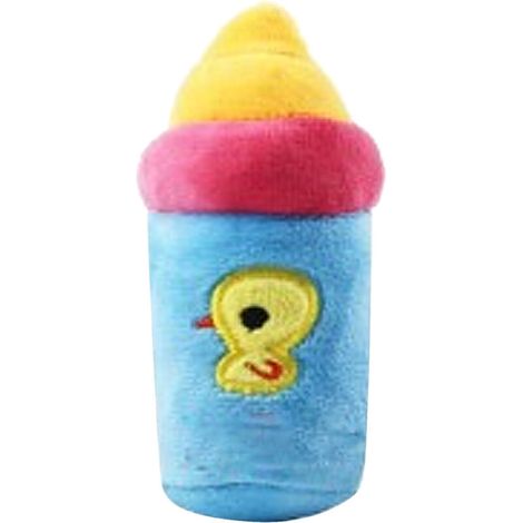 Biberon pour la dentition des chiens, jouet à mâcher en peluche mignon et doux, en forme de bouteille, aux couleurs vives et amusant, adapté aux chiots et aux petits animaux. (1/5)