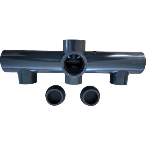 Collecteur PVC Piscine a Coller Ø 50 mm - 5 Sortie - 1 entrée - jardiboutique (1/4)