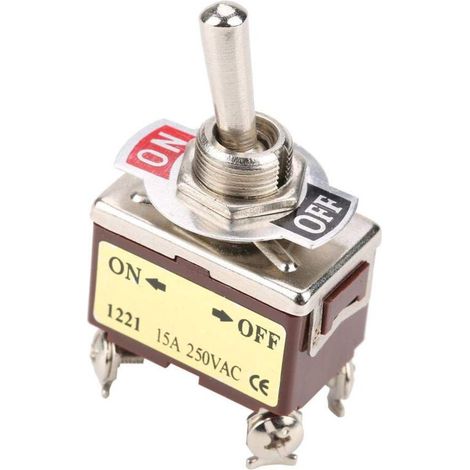 5Pcs 15A 250VAC on-off 2 Position Interrupteur à Bascule 4 Broches de 12mm (1/5)