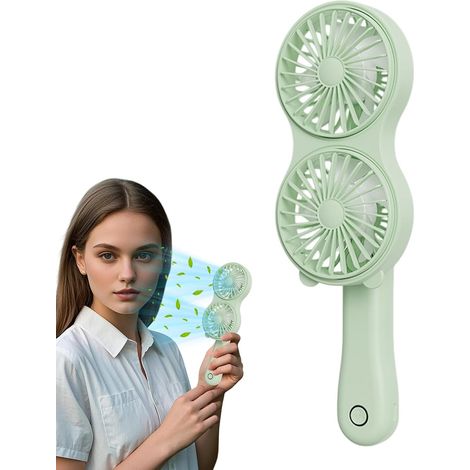 JSSEVN - Ventilador de mano Ventilador eléctrico recargable por USB para uso en exteriores, playa, bodas, gimnasio. (1/5)