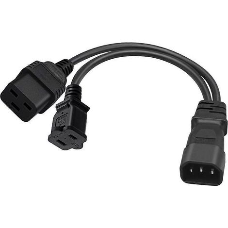 Y-Splitter-Netzkabel C14 auf C19+1-15R Steckeradapterkabel Stromleitung