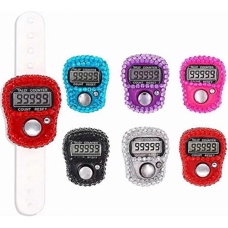 Compteur de mini-bagues en diamant, petit compteur électronique de doigts, lot de 6 couleurs en stock (1/5)