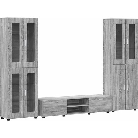TV Cabinet Set FLORIN 3 pcs Grey Sonoma Engineered Wood vidaXL