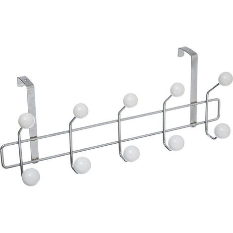 Ac-Deco – Patère porte 10 boules – Support métal chromé – Installation sans clous ni vis – Dimensions 440 x 180 mm (1/8)