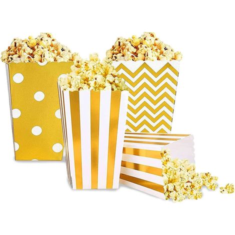 Popcorn Boîtes, 45 Pack Sacs De Popcorn, Bonbons Conteneur, pour Collations De Fête, Bonbons, Maïs Soufflé, Biscuits Et Fête De Noël, Sac Cadeau De Mariage d'Anniversaire (3 Styles) (1/5)
