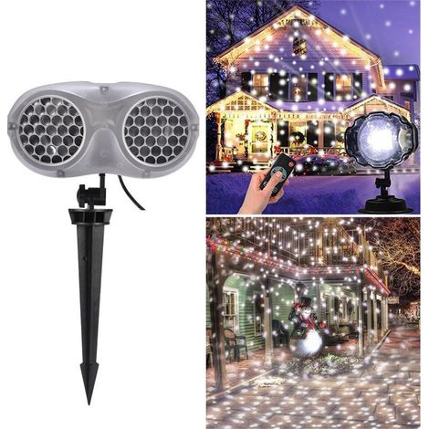 Projecteur LED flocons de neige de Noël, projecteur de neige étanche, avec télécommande, idéal pour les fêtes de Noël et les terrasses de jardin (1/5)