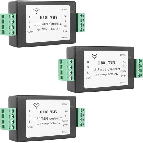 3X H801 RGBW LED WIFI Controller LED RGB Controller DC5-24V Input pour 5050 2835 3528 SMD LED Strip Light Tape Ribbon (1/5)