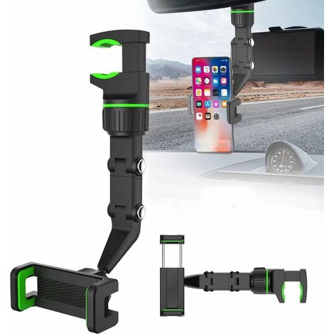 Support de téléphone pour rétroviseur, rotation à 360°, universel et multifonctionnel. (1/5)