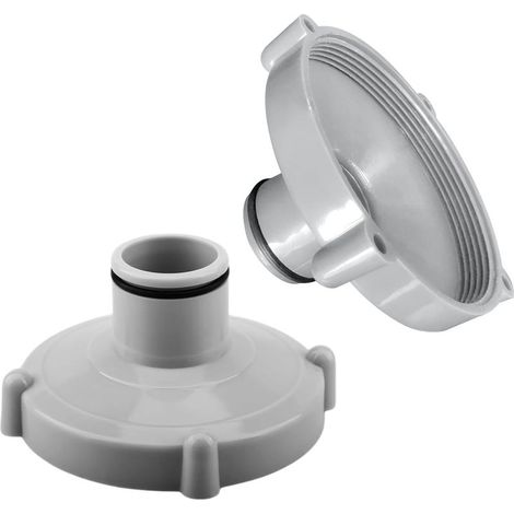 Set mit 2 Saugschlauchadaptern, schnelle Poolreinigung, Saugschlauchadapter für Quick-Up-Pools (grau) (1/5)