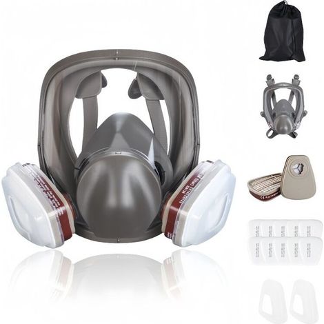 Masque de protection intégral anti-buée – Respirateur pour peinture et produits chimiques – Filtre en coton inclus – Ajustement silicone confortable – Grid Cool - 1Masque (1/4)