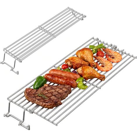 Grille de maintien au chaud extra large pour Weber Spirit I & II série 300, 63,5 cm, en acier inoxydable, pièce de rechange pour Weber Spirit E/S 310 320 330, Spirit 700, Genesis Silver (1/5)