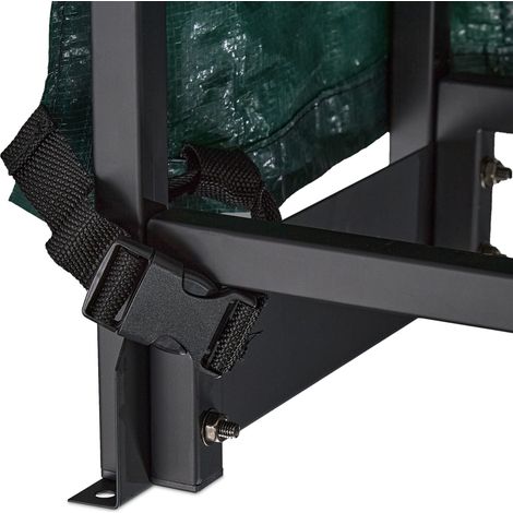 Portalegna alto in legno ideale garage cantina protezione intemperie 120 x 40 x 40 cm in metallo verde scuro 130015131