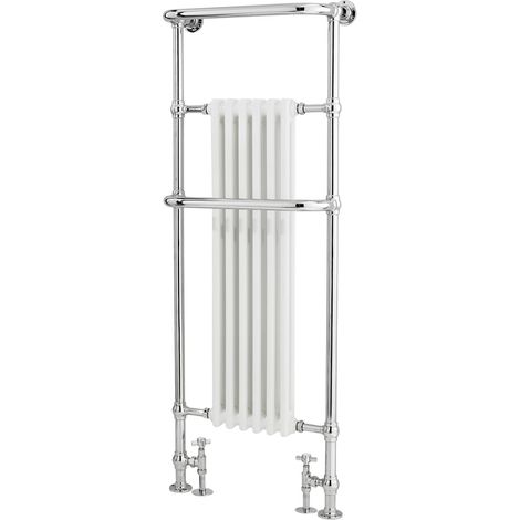 Sèche-Serviettes Rétro Chromé et Blanc Brampton 150cm x 57.5cm x 23.5cm 792 Watts (1/3)