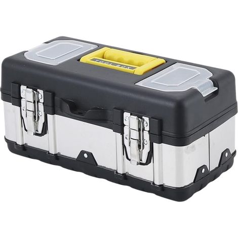 Boîte à Outils Grande Capacité, Boîte Rangement Portable pour Matériel Rande Capacité, Boîte à Outils Réparation Voiture à Domicile, Boîte à Outils en Acier Inoxydable 20 Pouces (1/5)