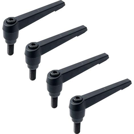 4 - Poignée De Serrage - Levier Réglable - Filetage Extérieur M6 - Pour Machines-Outils Et Soudures - Noir - 50 mm (1/5)