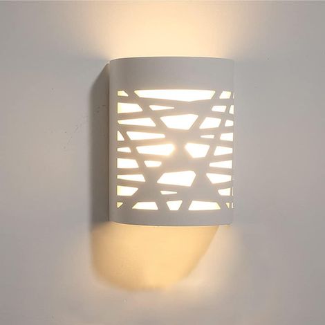 MINKUROW 7w Lampada Da Parete Per Interni A Led, Lampada Da Parete In Gesso Bianco Caldo Paralume Cavo, Presa G9, Applique Da Parete Bianca Moderna Per Interni Per Soggiorno Camera Da Letto Corridoio (1/5)