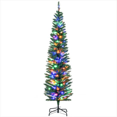 Sapin de Noël artificiel lumineux 180 cm 150 LED multicolore vert (1/5)