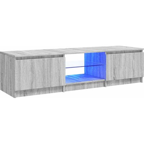 Meuble TV avec lumières LED Sonoma gris 140x40x35,5 cm vidaXL