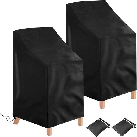 2 Pièces Housse Chaise Jardin, Oxford Imperméable, Anti-UV, Avec Cordon Réglable Pour Terrasse (1/5)