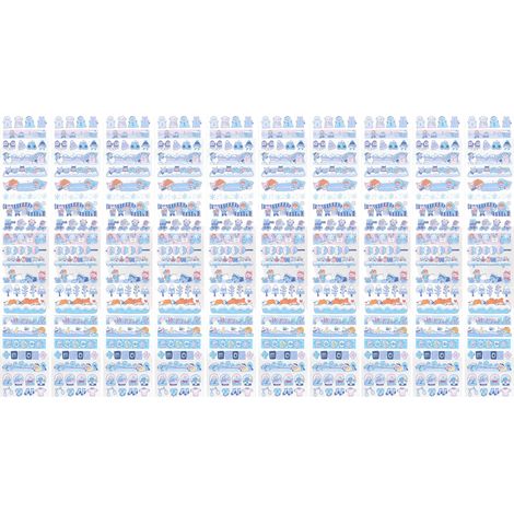 Ruban adhésif PET 10 feuilles - Autocollants décoratifs mignons pour calendrier, scrapbooking et décoration de bureau (1/5)