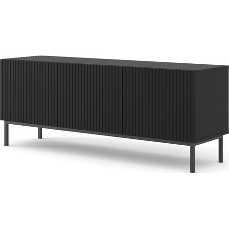 MOBILE RAVENNA B PORTA TV MDF FOILED 3D 150 NERO OPACO TELAIO NERO