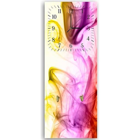 Horloge Murale Colorée avec Patères pour Fixation Facile - 30 x 90 cm