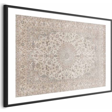 Poster - Tappeto di sabbia - un tappeto persiano consumato con ricchi motivi decorativi (1/4)