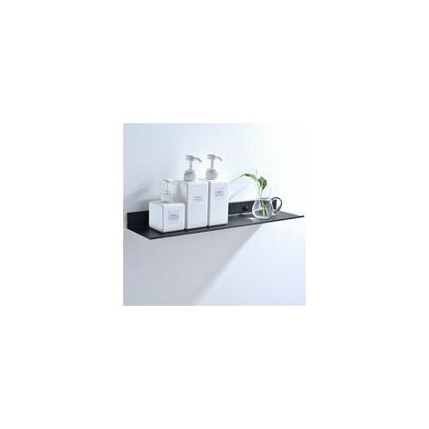 Etagère Murale Flottante - Aluminium Noir - 30 x 15 x 8 cm - Pour Salle De Bain Cuisine Balcon - Fixation À Vis Cachée - 1 Pièce