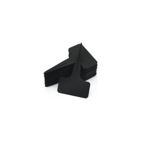 Etiquetas impermeables para plantas (120 unidades), 6x10 cm, para jardín y plántulas, tipo T, color negro - Crezuo