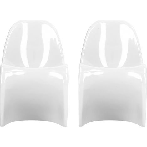 Lot de 2 chaises miniatures à l'échelle 1/6, style décontracté et mignon, en plastique blanc, 14 x 9 x 8 cm, pour maison de poupée ou décoration. (1/5)