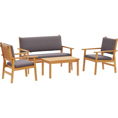 Maison Exclusive - Ensemble de canapé de jardin 4 pcs Marron 120 x 65,5 x 79 cm (1/5)