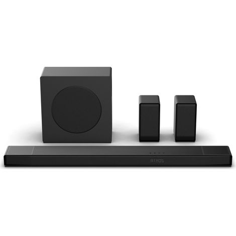 Soundbar - HISENSE - AX5140Q - 5.1.4 Kanäle - Dolby Atmos & DTS:X - 520W - Drahtloser Subwoofer und Rücklautsprecher - HDMI eARC