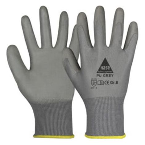 Hase Montagehandschuhe Grau Größe 8, Polyester 10 Stk