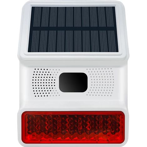 Alarme domestique, alarme extérieure sans fil 433 MHz, alimentée à l'énergie solaire, avec flash LED, facile à installer. (1/5)