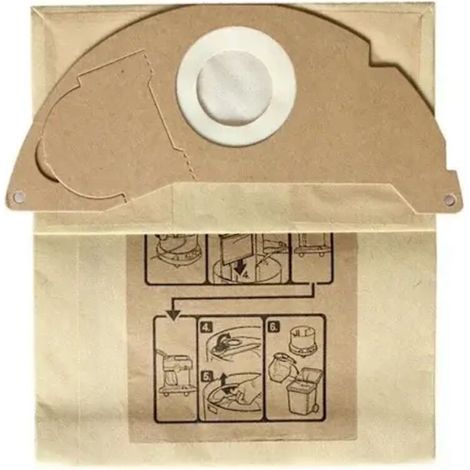 Lot de 10 sacs pour aspirateur Kärcher A2004/ A2054 / WD2250/ MV2/ WD2-AquaForge (1/5)