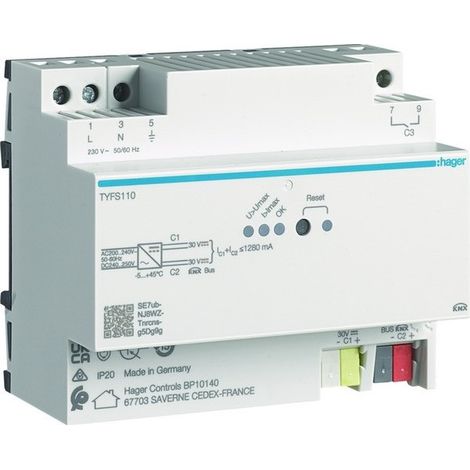 Alimentation Bus 30V TBTS 1280 mA - HAGER TYFS110