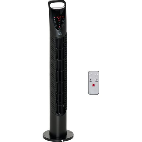 31-Inch Oscillating Tower Fan with Remote, 3 Speeds, 3 Modes, 7.5H Timer, Electric Cooling Fan for Home and Office, Black