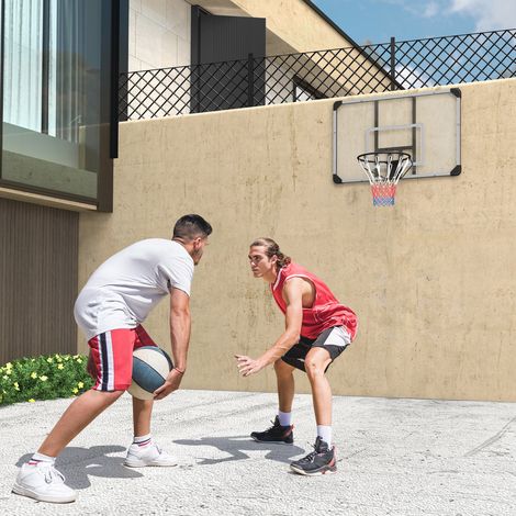 Panier de basket-ball, panneau incassable, hauteur réglable, utilisation intérieure et extérieure, cadre en acier, noir