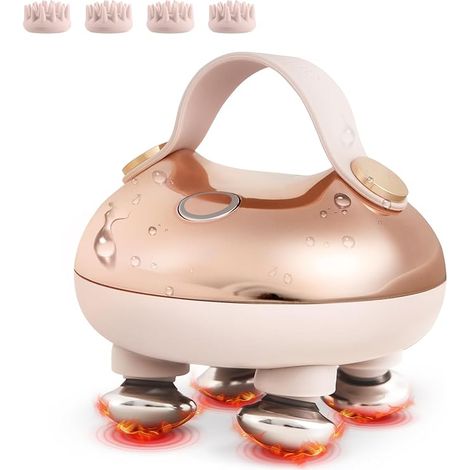 Masseur de cuir chevelu électrique Arboleaf, masseur de tête étanche 5 en 1 avec 128 points de massage, 8 griffes amovibles, cadeau pour maman et papa-AquaForge (1/5)