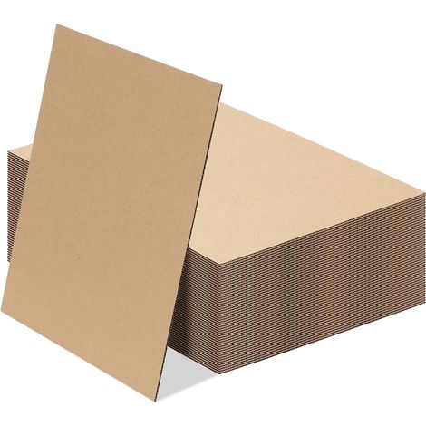 Papier Cartonné Kraft A4 - Lot de 50 Feuilles en Carton Ondulé Brun Type E (2mm) - pour Emballage, Expédition, Création Artistique, DIY et Artisanat