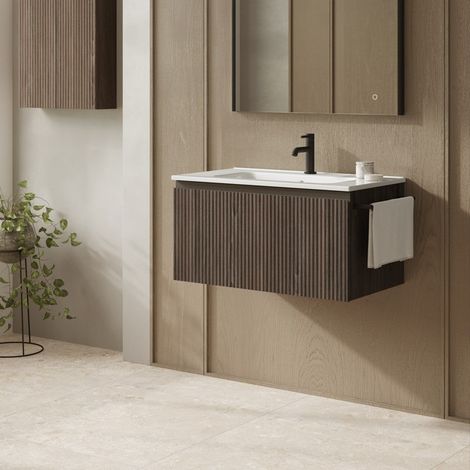 ROYO VORA Mueble 1C+Lavabo Enzo Nogal - Medida: 100 cm - ref: C0078078 (1/2)