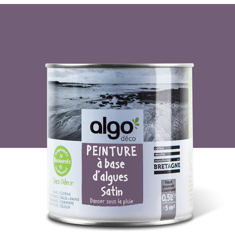 Peinture écologique Algo - Satin - Violet Danser sous la pluie - 0.5L (1/5)
