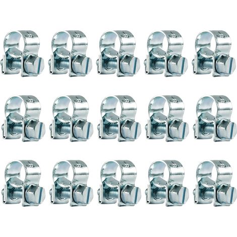 15 Pièces Collier de Serrage Acier Galvanisé 8-10mm Colliers Serrage Collier Durite Réglables pour Pince Collier Echappement Tuyau de Carburant (1/5)