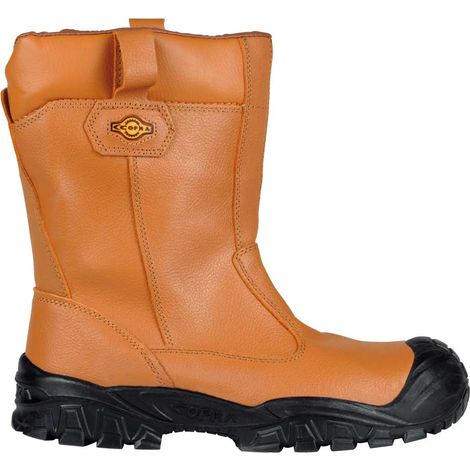 Bottes de Securite S3 SRC COFRA New Tower - Tige Cuir Hydrofuge Beige - Embout Acier 200J - Semelle PU Antistatique - Chantier BTP - P43