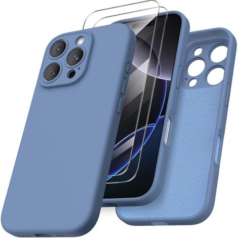 ORNARTO iPhone 16 Pro Hülle Kameraschutz 2 Schutzfolien flüssiges Silikon 6.3 (1/5)