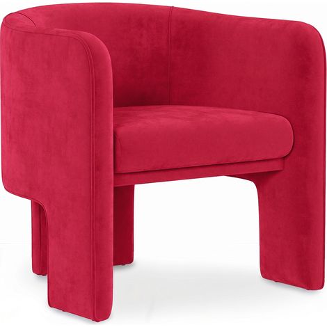 Poltrona imbottita in velluto - Callum Fucsia